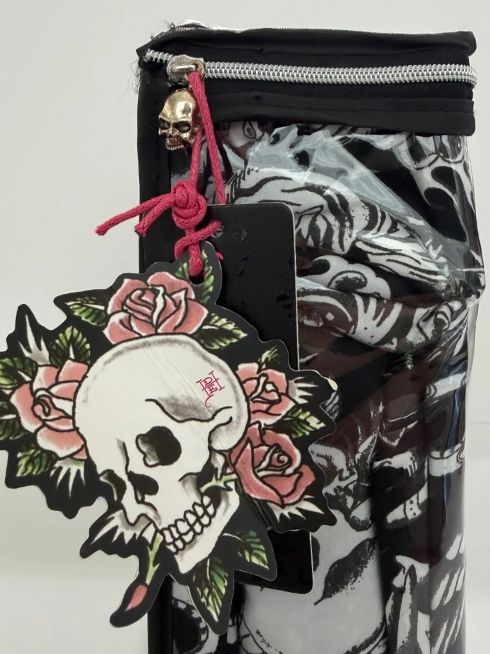 Ed Hardy King Sheet Set 6 Piece Double Brushed Black White Skull Tiger Tattoo